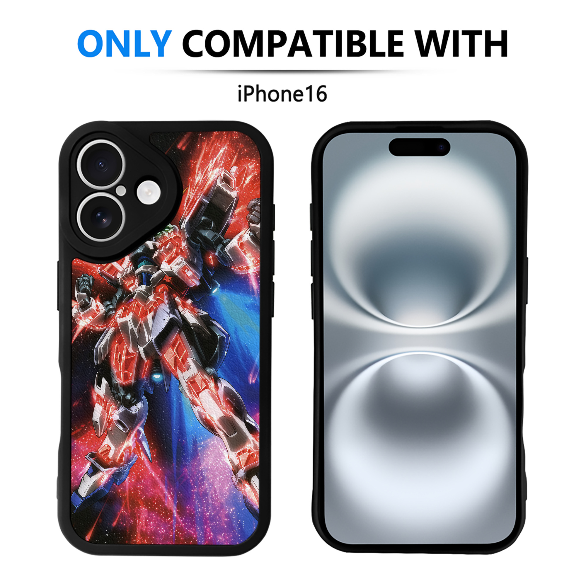 （画像用） 機動戦士ガンダム Mobile Suit Gundam 【iPhone 16シリーズ対応】シリコンスマホケース（レザー調） 材質：シリコン